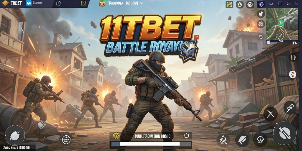 Tampilan aksi seru dari gameplay Battle Royale di 11TBET.