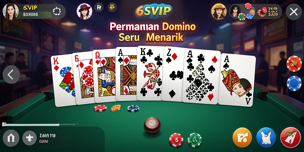 Tampilan gameplay seru 6SVIP dalam permainan Domino.