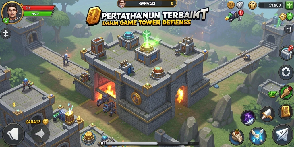 Tampilan screenshot dari gameplay <strong>GANAS33</strong> yang menegangkan dalam Tower Defense.