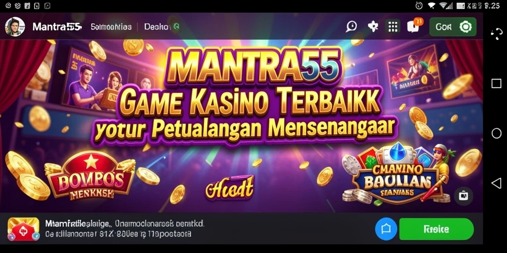 Tampilan gameplay Kasino dari MANTRA55 yang mendebarkan dan interaktif.