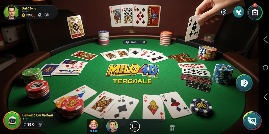 Tampilan gameplay seru di MILO4D, nikmati Gaple bersama teman.