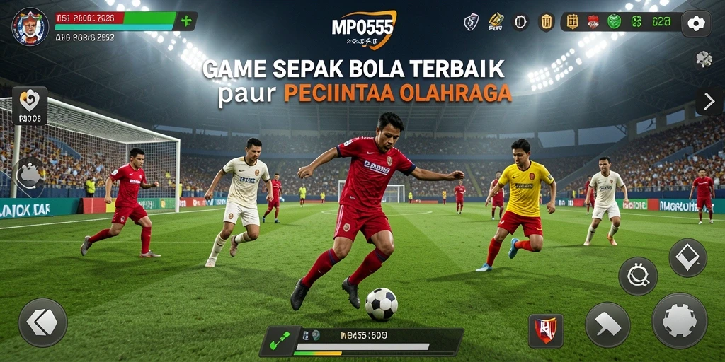 Tampilan gameplay seru di MPO555 dengan aksi sepak bola menegangkan.