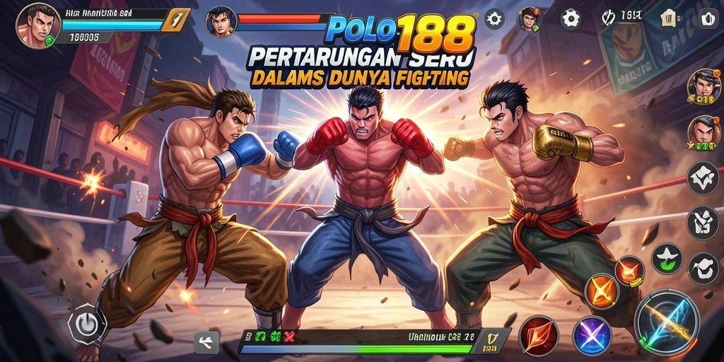 Tangkapan layar menampilkan pertarungan epik dalam POLO188 dengan karakter yang sedang bertarung.