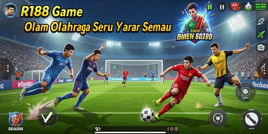 Tampilan gameplay RI188 yang mendebarkan dan penuh aksi di lapangan olahraga.