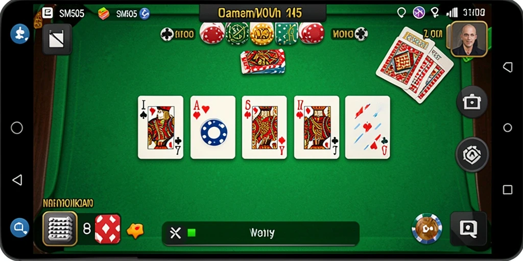 Tampilan gameplay menarik dan interaktif dari SM605 yang menampilkan domino.