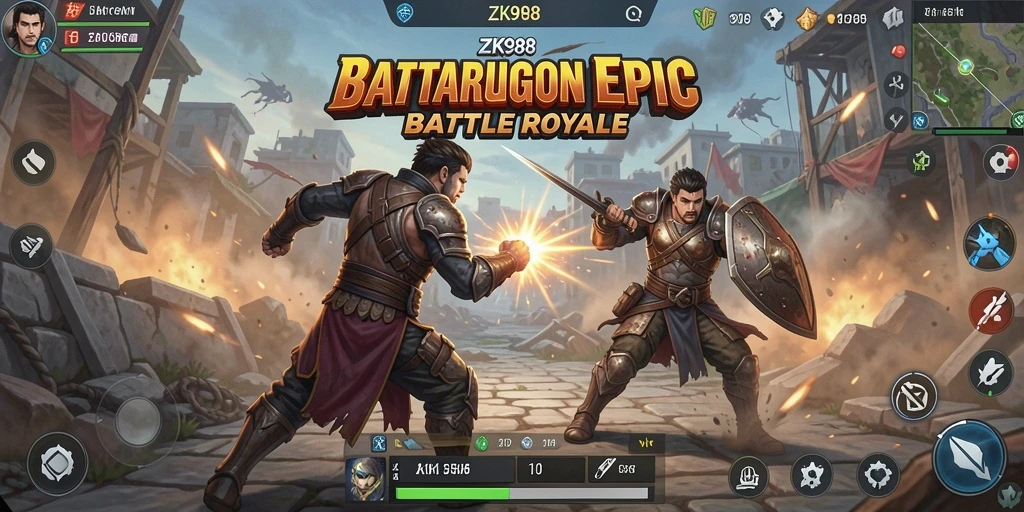 Gameplay seru dan mendebarkan dalam ZK988 Battle Royale.